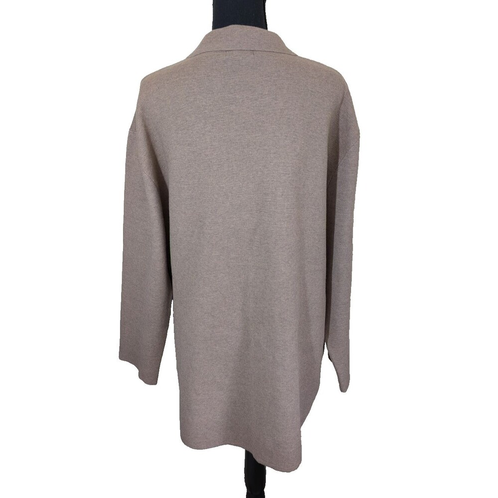 Quince Eco-Knit Milano Stitch Oversized Shirt Jacket Warm Taupe Shacket Large - Picture 3 of 11